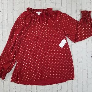 Time and Tru Foil Print top